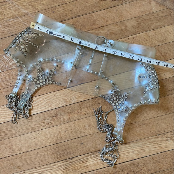 Clear crystal garter belt showgirl costume showstopper - Picture 11 of 14